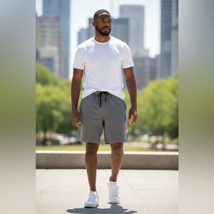 NIKE men’s Sportswear JDI Fleece Shorts Dark Heather Gray SZ Large EUC